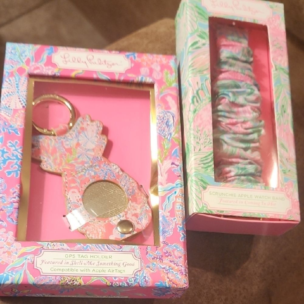 Lilly Pulitzer Pink and Blue Floral Accessories Set